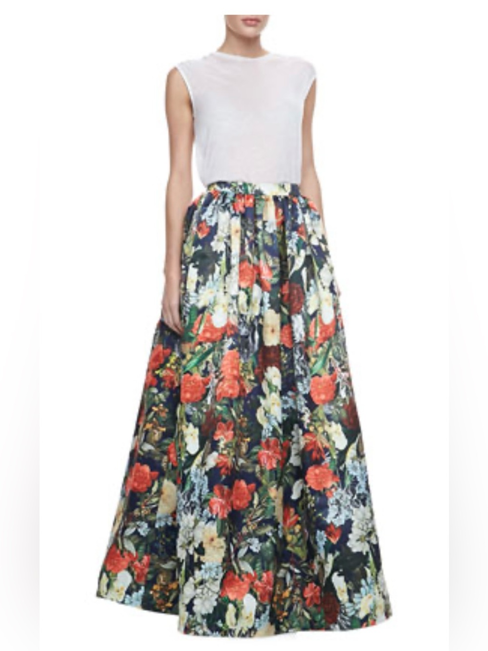 NWT Alice + Olivia Tina Ball Gown Maxi Skirt Vintage Bouquet 6